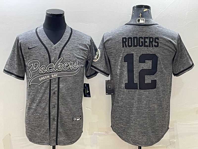 Men's Green Bay Packers #12 Aaron Rodgers Grey Gridiron With Patch Cool Base Stitched Baseball Jersey,We sell and wholesale Men's Green Bay Packers #12 Aaron Rodgers Grey Gridiron With Patch Cool Base Stitched Baseball Jersey on line form chian!